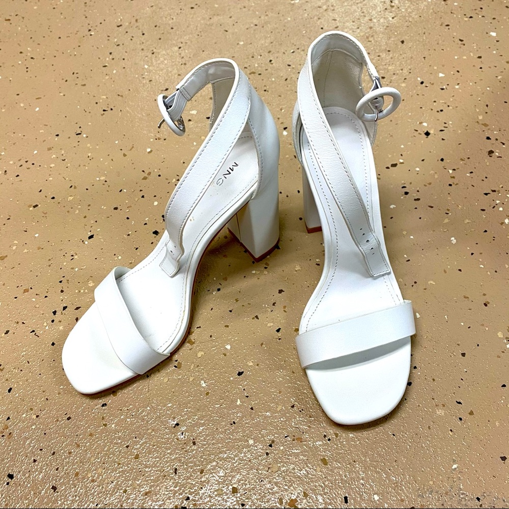 Mango block heel leather sandal